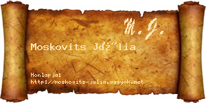 Moskovits Júlia névjegykártya
