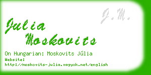 julia moskovits business card